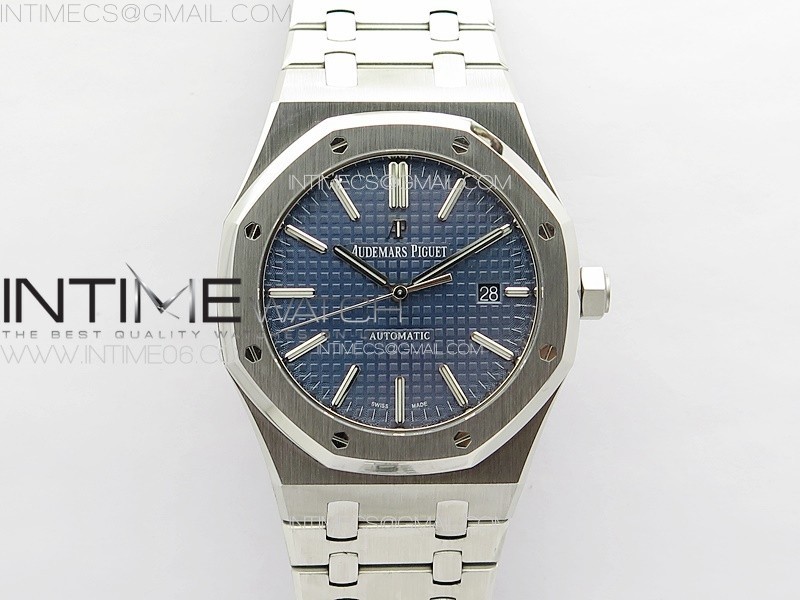 Royal Oak 41mm 15400 SS APSF 1:1 Best Edition Blue Textured Dial on SS Bracelet A3120 Super Clone V3
