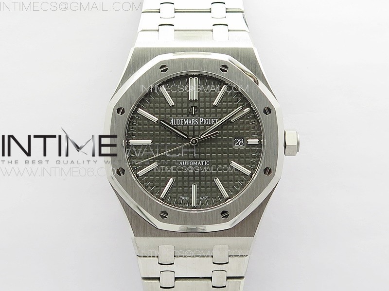 Royal Oak 41mm 15400 SS APSF 1:1 Best Edition Gray Textured Dial on SS Bracelet A3120 Super Clone V3