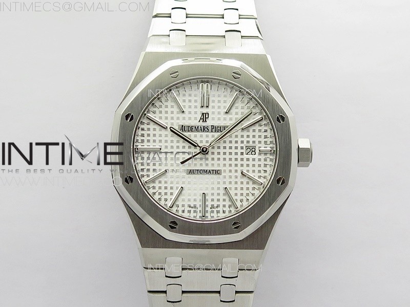 Royal Oak 41mm 15400 SS APSF 1:1 Best Edition Silver Textured Dial on SS Bracelet A3120 Super Clone V3