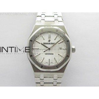 Royal Oak 41mm 15400 SS APSF 1:1 Best Edition Silver Textured Dial on SS Bracelet A3120 Super Clone V3