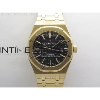 Royal Oak 41mm 15400 RG APSF 1:1 Best Edition Black Textured Dial on RG Bracelet A3120 Super Clone V3