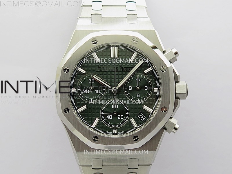 Royal Oak Chrono 26240 SS APSF 1:1 Best Edition Green Dial on SS Bracelet SA4401 Super Clone