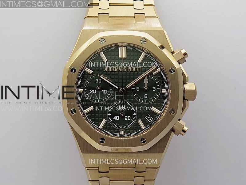 Royal Oak Chrono 26240OR RG APSF 1:1 Best Edition Green Dial on RG Bracelet SA4401 Super Clone