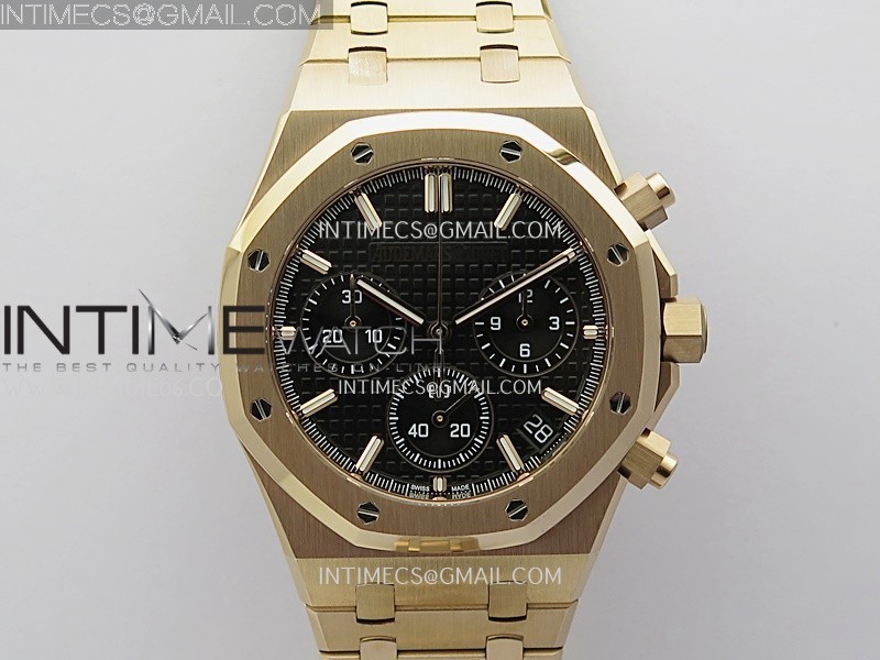 Royal Oak Chrono 26240OR RG APSF 1:1 Best Edition Black Dial on RG Bracelet SA4401 Super Clone