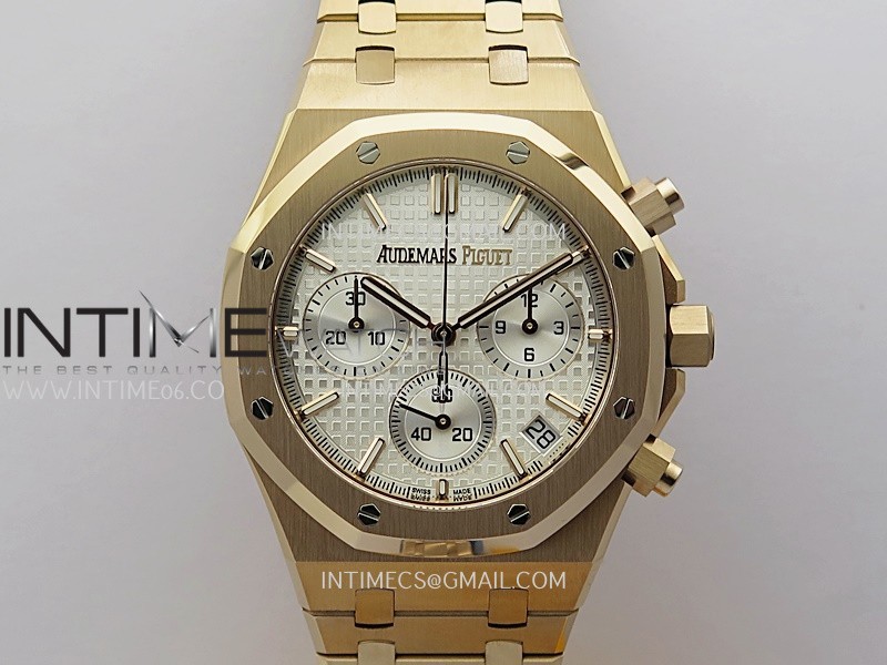 Royal Oak Chrono 26240OR RG APSF 1:1 Best Edition Silver Dial on RG Bracelet SA4401 Super Clone