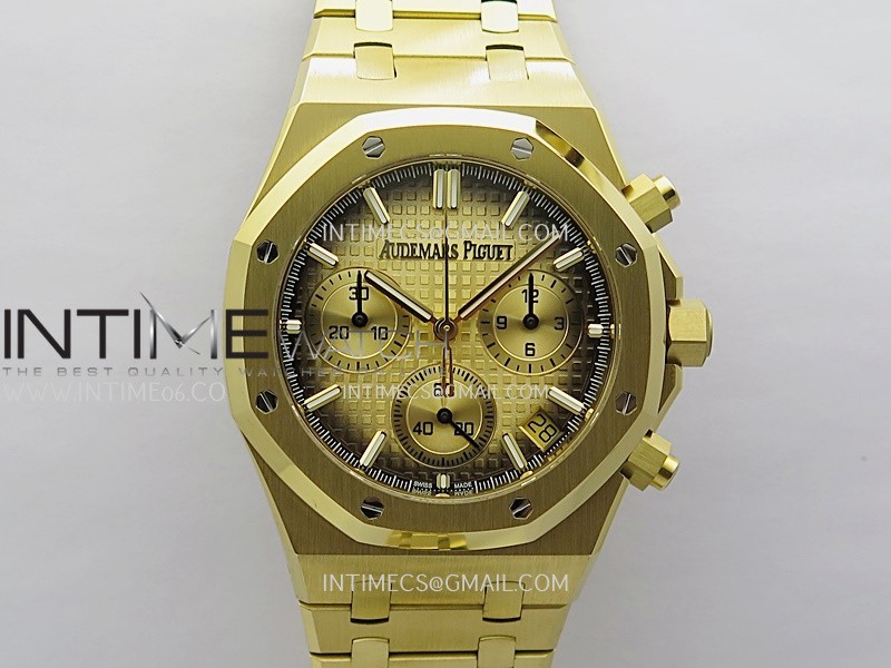 Royal Oak Chrono 26240BA YG APSF 1:1 Best Edition Ombre Gold Dial on Bracelet SA4401 Super Clone