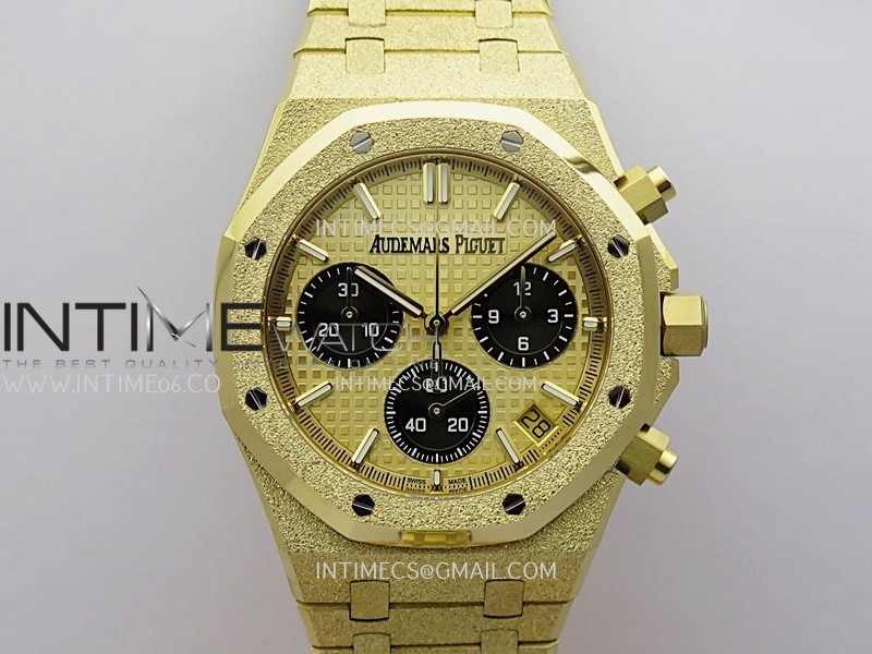 Royal Oak Chrono 26240BA Frosted YG APSF 1:1 Best Edition YG Dial on Bracelet SA4401 Super Clone