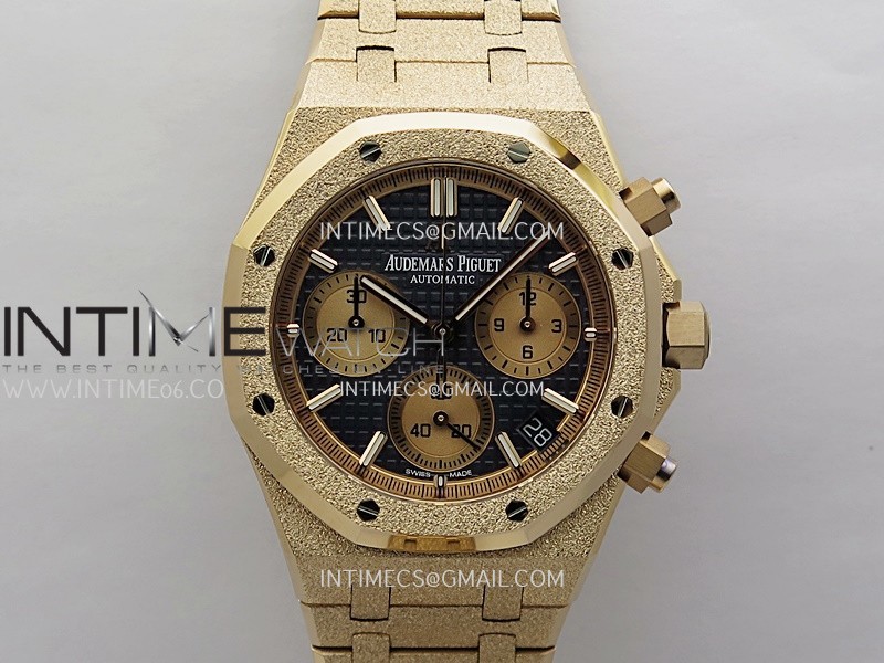 Royal Oak Chrono 26240OR Frosted RG APSF 1:1 Best Edition Blue Dial RG Subdial On Frosted RG Bracelet SA4401 Super Clone