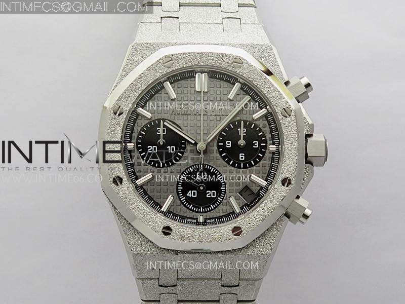 Royal Oak Chrono 26240 Frosted SS APSF 1:1 Best Edition Gray/Black Dial On Bracelet SA4401 Super Clone
