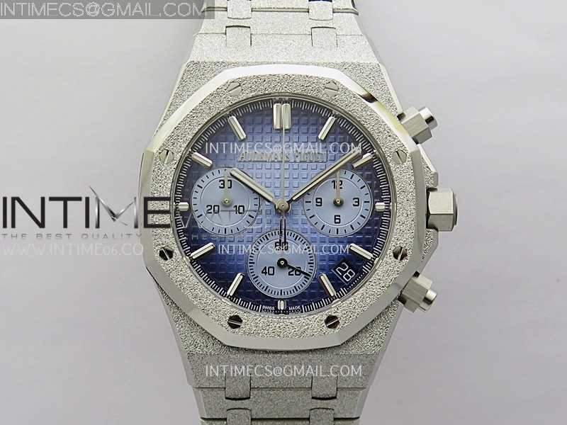 Royal Oak Chrono 26240 Frosted SS APSF 1:1 Best Edition Ice Blue Dial On Bracelet SA4401 Super Clone