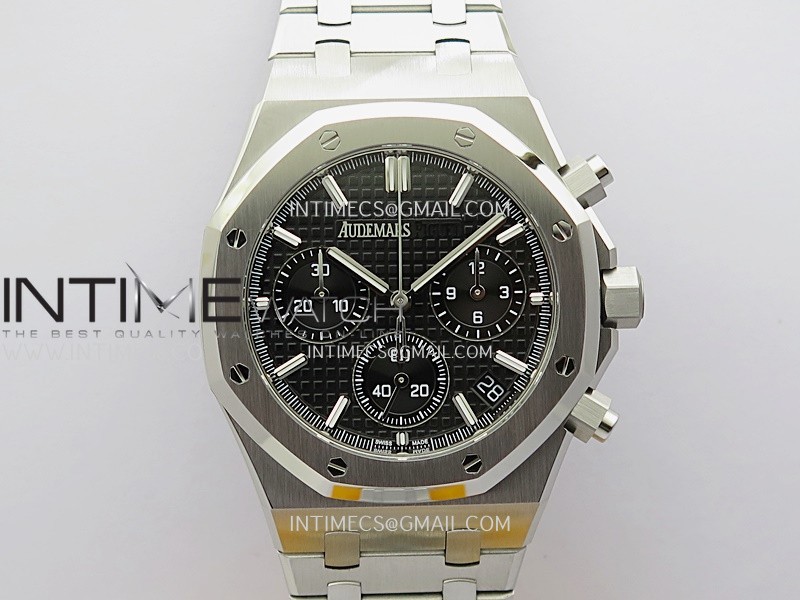 Royal Oak Chrono 26240 SS V2 APSF 1:1 Best Edition Black Dial on SS Bracelet SA4401 Super Clone (Free Sprung)