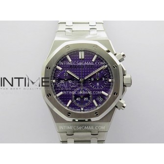 Royal Oak Chrono 26240 SS V2 APSF 1:1 Best Edition Purple Dial On SS Bracelet SA4401 Super Clone (Free Sprung)