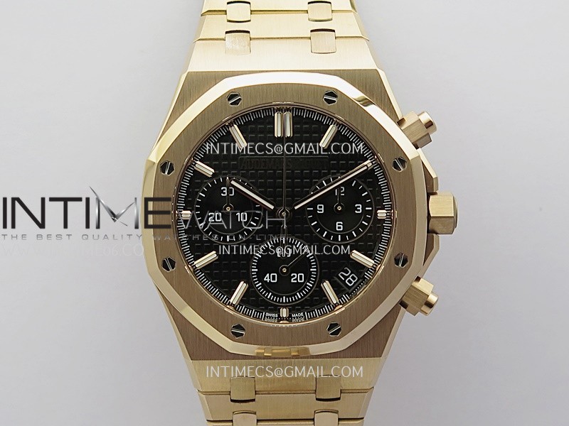 Royal Oak Chrono 26240OR RG V2 APSF 1:1 Best Edition Black Dial on RG Bracelet SA4401 Super Clone (Free Sprung)