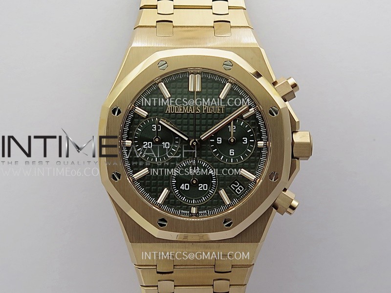 Royal Oak Chrono 26240OR RG V2 APSF 1:1 Best Edition Green Dial on RG Bracelet SA4401 Super Clone (Free Sprung)