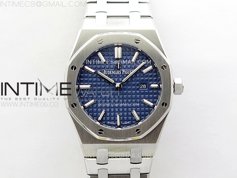 Lady Royal Oak 33mm 67651 SS ZF 1:1 Best Edition Blue Textured Dial on SS Bracelet RONDA Quartz