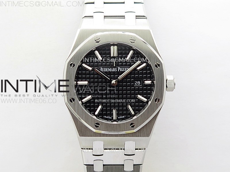Lady Royal Oak 33mm 67651 SS ZF 1:1 Best Edition Black Textured Dial on SS Bracelet RONDA Quartz