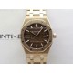 Lady Royal Oak 33mm 67651 RG ZF 1:1 Best Edition Brown Textured Dial on RG Bracelet RONDA Quartz