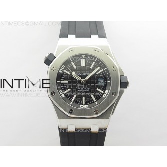 Royal Oak Offshore Diver 15703 APSF 1:1 Best Edition Black Dial on Black Rubber Strap A3120 Super Clone V3