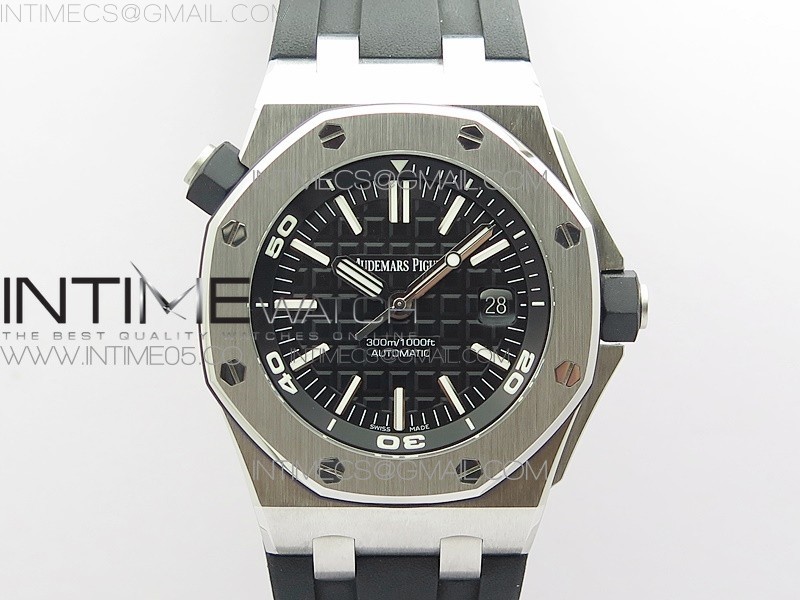 Royal Oak Offshore Diver 15710 ZF 1:1 Best Edition Black Dial on Black Rubber Strap