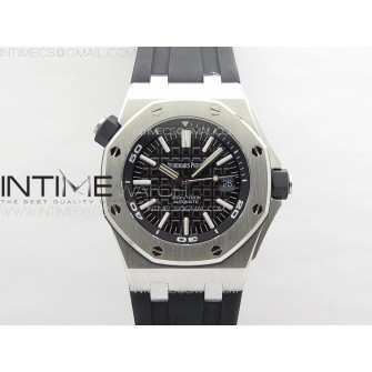 Royal Oak Offshore Diver 15710 APSF 1:1 Best Edition Black Dial on Black Rubber Strap V2 A3120 Super Clone V3