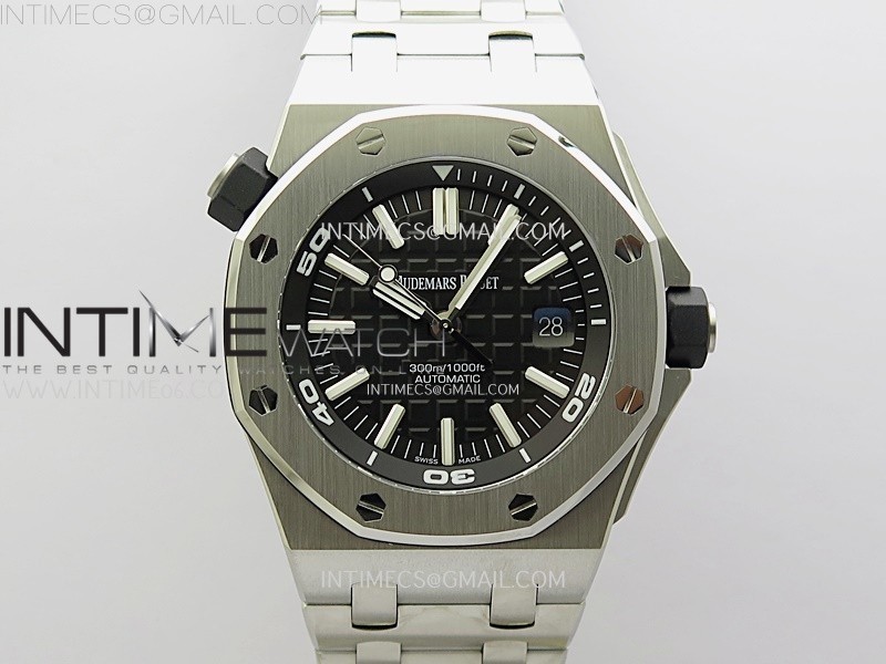 Royal Oak Offshore Diver 15710 APSF 1:1 Best Edition Black Dial on SS Bracelet SA3120 Super Clone