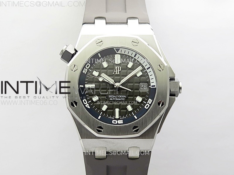 Royal Oak Offshore Diver 15720 APSF 1:1 Best Edition Gray Dial on Gray Rubber Strap SA4308