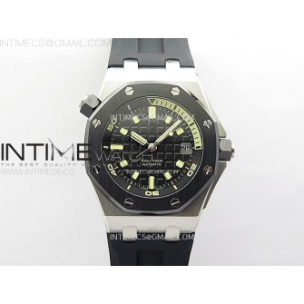 Royal Oak Offshore Diver 15720 Ceramic Bezel APSF 1:1 Best Edition Black Dial on Black Rubber Strap SA4308