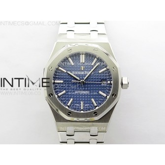 Royal Oak 37mm 15450 SS ZF 1:1 Best Edition Blue Textured Dial on SS Bracelet SA3120 Super Clone