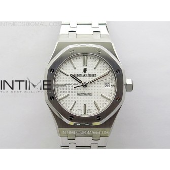 Royal Oak 37mm 15450 SS APSF 1:1 Best Edition Silver Textured Dial on SS Bracelet SA3120 Super Clone