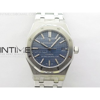 Royal Oak 37mm 15450 SS APSF 1:1 Best Edition Blue Textured Dial on SS Bracelet SA3120 Super Clone