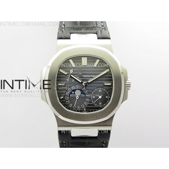 Nautilus 5712G SS PPF 1:1 Best Edition Blue Dial on Black Leather Strap A240 Super Clone V2