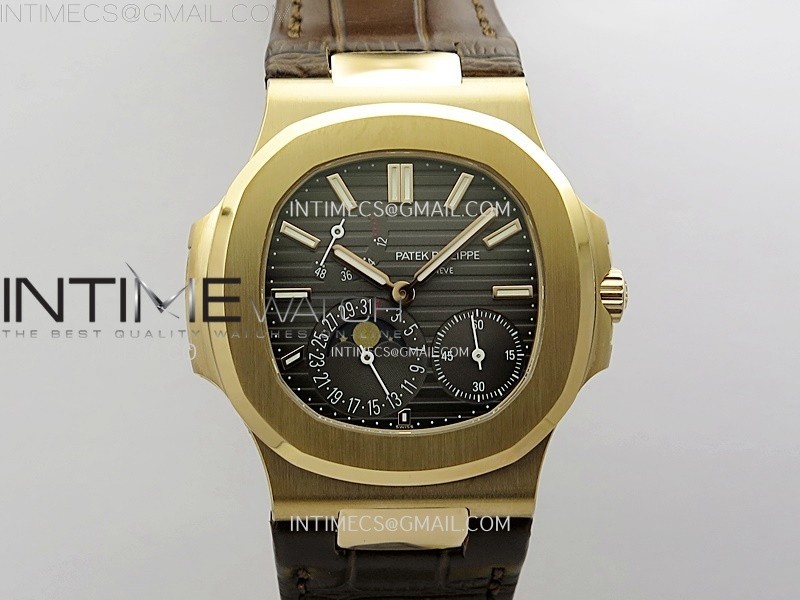 Nautilus 5712R-001 PPF 1:1 Best Edition Brown Dial on Brown Leather Strap A240 Super Clone V2