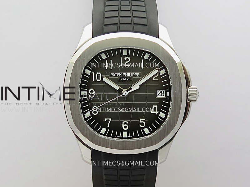 Aquanaut 5167 SS 3KF Best Edition Gray Dial on Black Rubber Strap A324 Super Clone V2