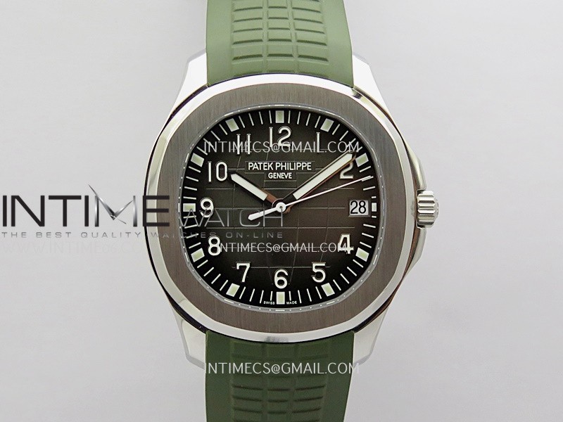 Aquanaut 5167 SS DDF 1:1 Best Edition Black Dial On Green Rubber Strap Super Clone DD324