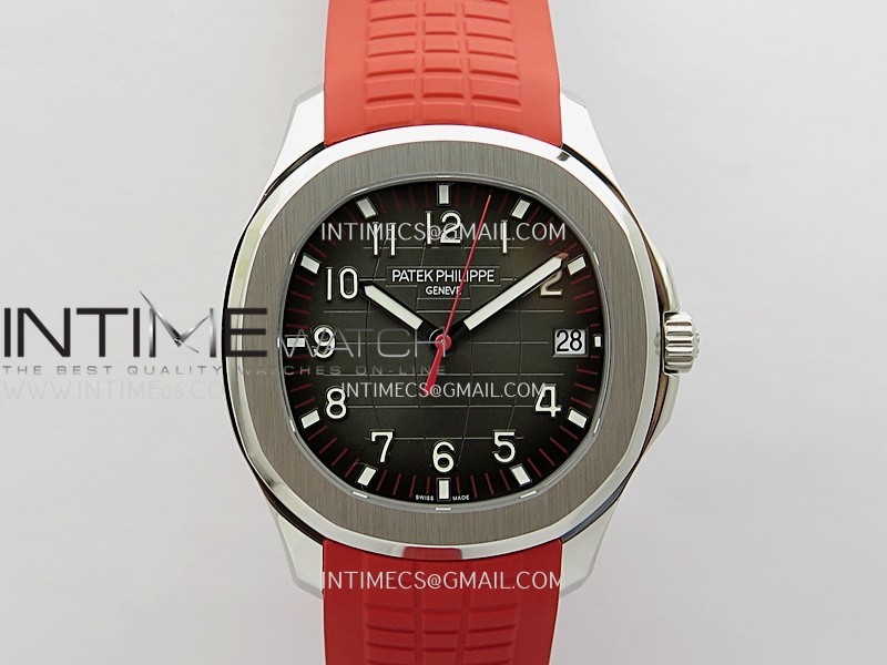 Aquanaut 5167 Singapore 2019 SS DDF 1:1 Best Edition Black Dial On Red Rubber Strap Super Clone DD324