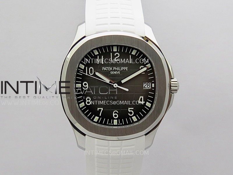 Aquanaut 5167 SS DDF 1:1 Best Edition Black Dial On White Strap Super Clone DD330