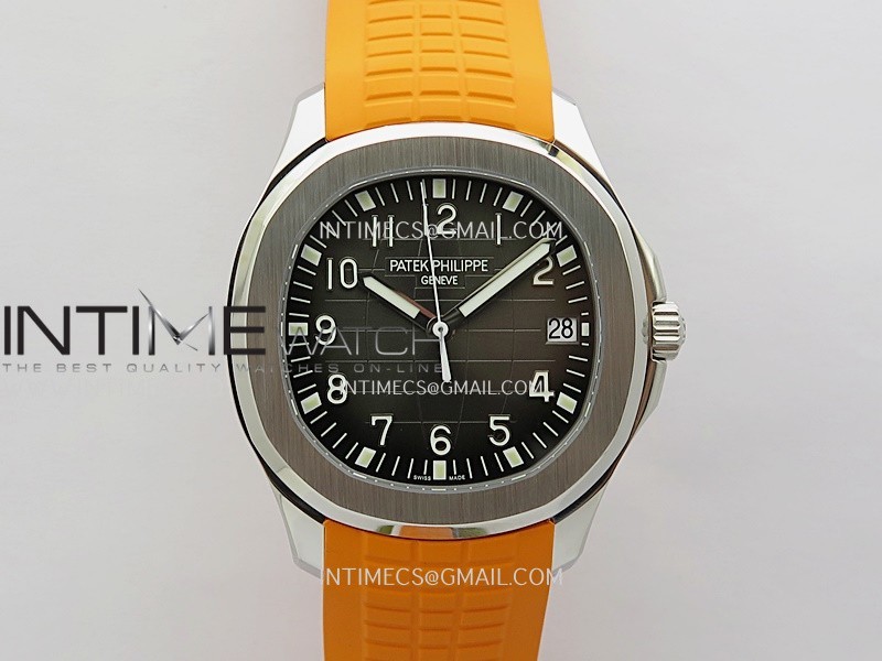 Aquanaut 5167 SS DDF 1:1 Best Edition Black Dial On Orange Strap Super Clone DD330