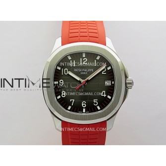 Aquanaut 5167 SS 3KF Best Edition Gray Dial On Red Rubber Strap A324 Super Clone V2