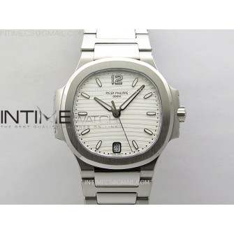 Nautilus 7118 New Version Ladies PPF 1:1 Best Edition White Dial on SS Bracelet A324 Super Clone