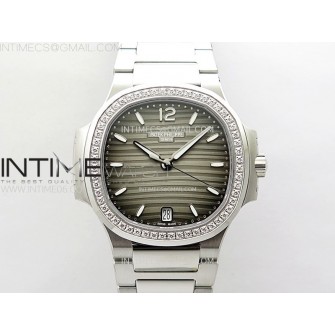 Nautilus 7118 New Version Ladies Diamonds Bezel PPF 1:1 Best Edition Gray Dial on SS Bracelet A324 Super Clone