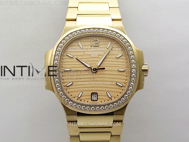 Nautilus 7118 New Version Ladies Diamonds Bezel RG PPF 1:1 Best Edition RG Dial on RG Bracelet A324 Super Clone