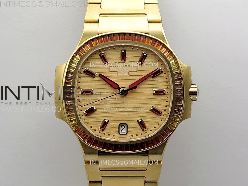 Nautilus 7118/1300R-001 Color Diamonds Bezel RG PPF 1:1 Best Edition RG Dial on RG Bracelet A324 Super Clone