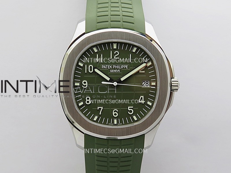 Aquanaut 5168G 42mm Gain Weight SS DDF 1:1 Best Edition Green Dial On Green Rubber Strap Super Clone DD330