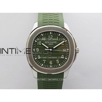 Aquanaut 5168G 42mm Gain Weight SS DDF 1:1 Best Edition Green Dial On Green Rubber Strap Super Clone DD330
