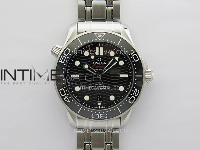 Seamaster Diver 300M Black Ceramic Bezel V4 VSF 1:1 Best Edition Black Dial On SS Bracelet Super Clone Asian 8800