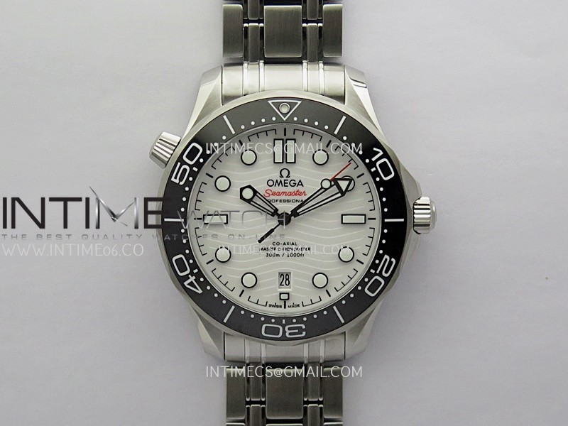 Seamaster Diver 300M Black Ceramic Bezel V4 VSF 1:1 Best Edition White Dial On SS Bracelet Super Clone Asian 8800
