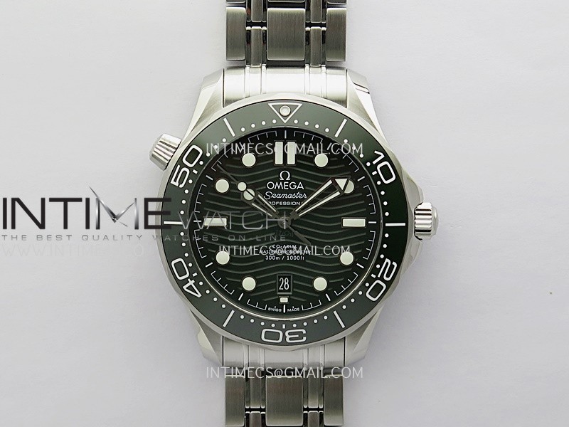 Seamaster Diver 300M Green Ceramic Bezel V4 VSF 1:1 Best Edition Green Dial On SS Bracelet Super Clone Asian 8800
