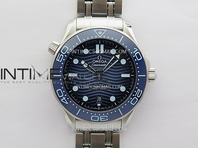 Seamaster Diver 300M Blue Ceramic Bezel V4 VSF 1:1 Best Edition Summer Blue Dial On SS Bracelet Super Clone Asian 8800