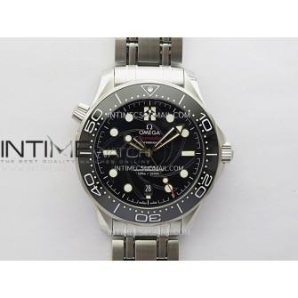 Seamaster Diver 300M 007 SS V4 VSF 1:1 Best Edition Black Wave Textured Dial On SS Bracelet Super Clone Asian 8800