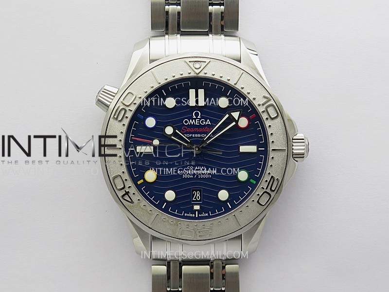 Seamaster 300M 42mm Aluminum Bezel SS VSF Best Edition Blue Ceramic Dial On SS Bracelet Super Clone Asian 8800